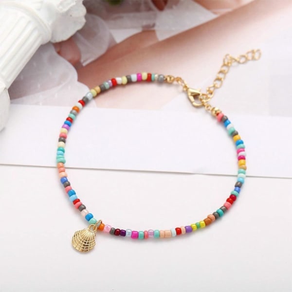 2 kpl (Hopea) Bohemian Turquoise Jalkaketju, Simpukka Anklet