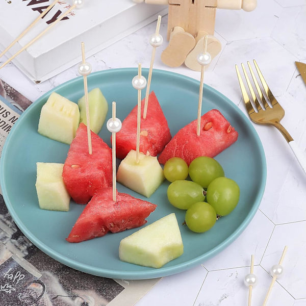 100 Gyllene Cocktailtandpetare Aperitifpärla Bambuscocktail