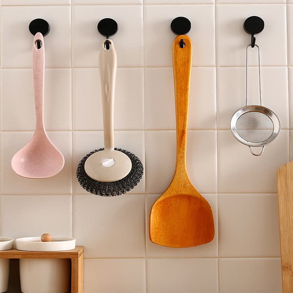10 Lilla + Rosa Plastik Traceless Punch Hooks Væghængte