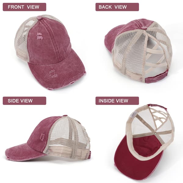 1 Burgunder vintage mesh baseball cap