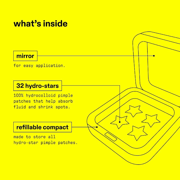 STARFACE | Aknenäppyjen laastarit | Keltaiset tähdet | hydrokolloidit | Sisältää