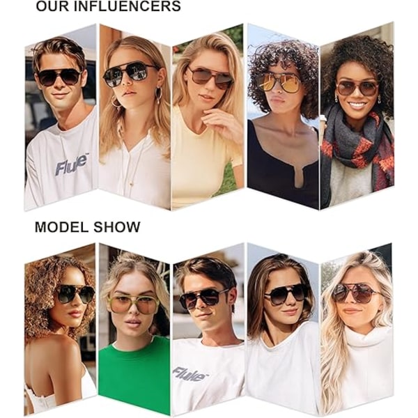 Retro Polariserende Aviator Solbriller til Mænd og Kvinder Klassiske 70'er Retro Mode Kvadratiske Aviator (Sort)