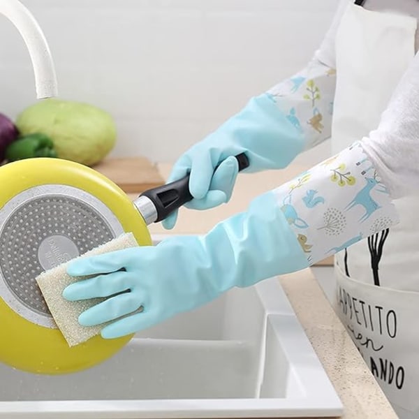 Opvaskehandsker 2 par lange husholdningshandsker skridsikre