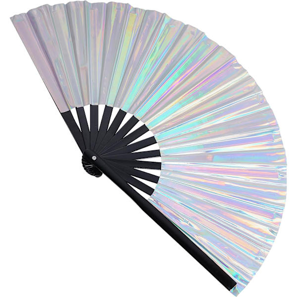 1 Stykke Sølv Laser Foldbar Fan Kung Fu Fan Foldbar Fan
