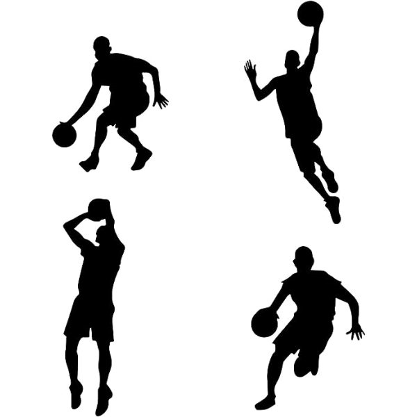 Set of 4 Boys Basketball Wall Stickers - Wall Decor for Bedroom