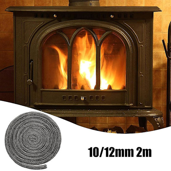 8mm Svart Spis Eldrep Fiberglasrep Tätning 2m Längd Vedspis Loggbrännare Hög Temperatur Spis Tätningsrep