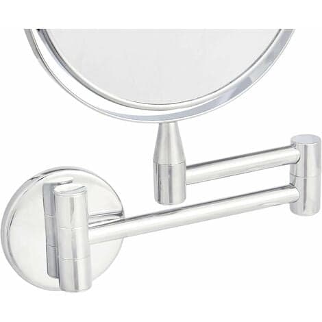 Väggmonterad spegel, 1x/5x förstoring, krom