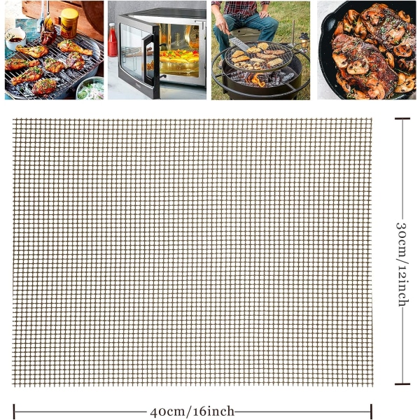 Set med 5 Grillmattor Rektangulära Grillplancha Mattor
