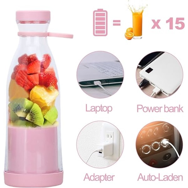420ML bärbar mixer, mixerflaska för färsk juice,