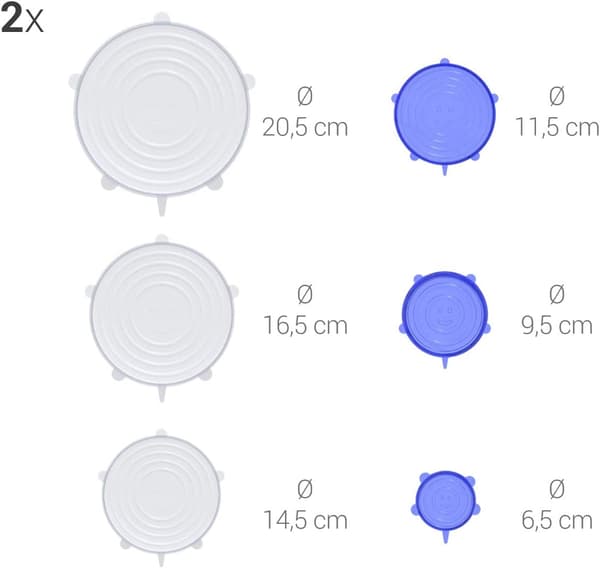 6x Silikon Stretchlock - 6x Återanvändbara Flexibla Matlock för Mat
