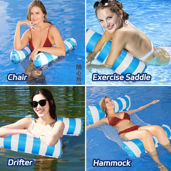 2 Pak Inflatable Pool Hængekøje 4 i 1 Rejse Pool Strand Party