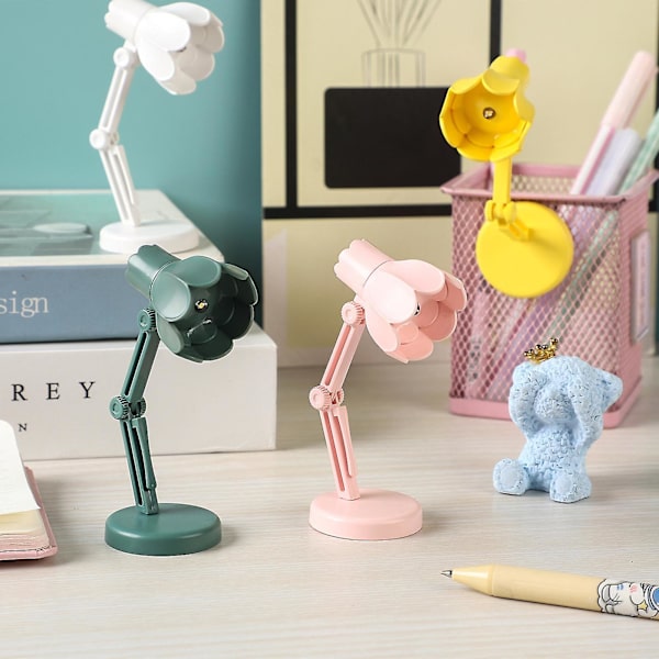 Liten bordlampe uten ledning, skrivebordslamper for hjemmekontor, mini bærbar lampe, egnet for barn å studere svart