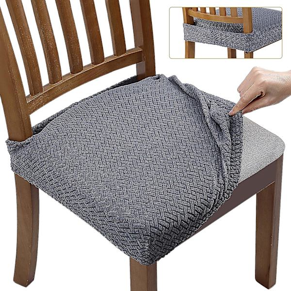 4 kpl Jacquard-kuvioitua joustavaa tuolinpäällystettä, irrotettava ja pestävä ruokasaliin, keittiöön, toimistoon ja hotelliin