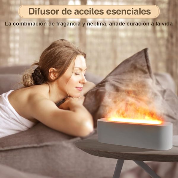 Aromaterapi Æterisk Olie Diffuser og Luftfugter, 3 i 1 Flamme Aroma Diffuser, Olie Diffuser