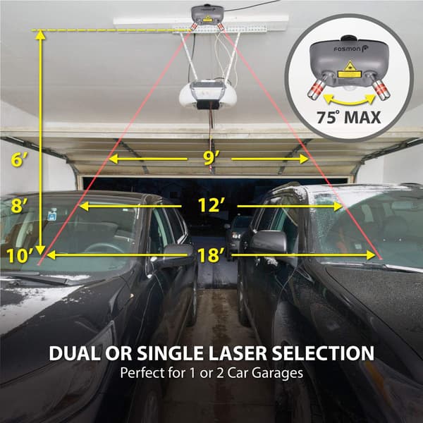 Dual Laser Garage Parkeringsassistent System, 1 stk.
