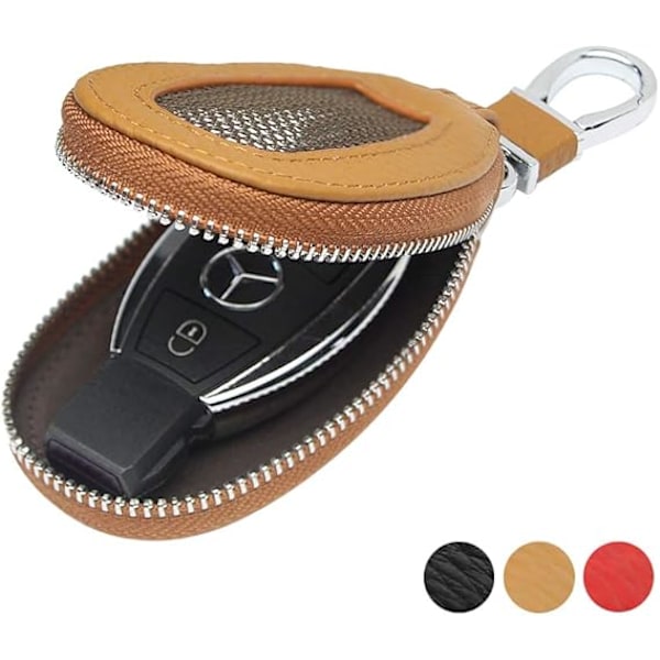 Universell Premium Bilnyckel Fodral Äkta Läder Bil Smart Key