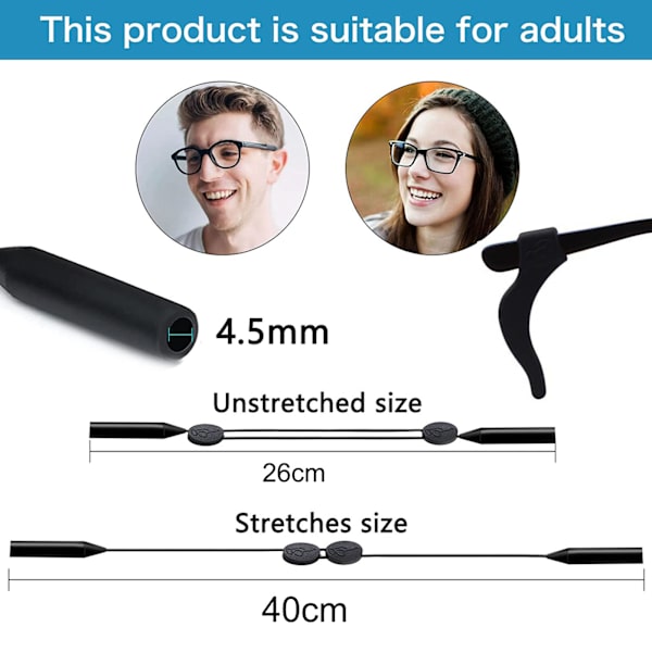 Säädettävät silmälasiketjut Silmälasiketju Extra pitkä 40cm