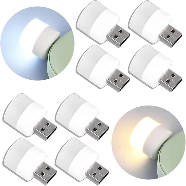 USB-plugglampe Datamaskin Mobil Strømlading USB Liten Boklampe LED Øyevern Leselys Liten Rund Lys