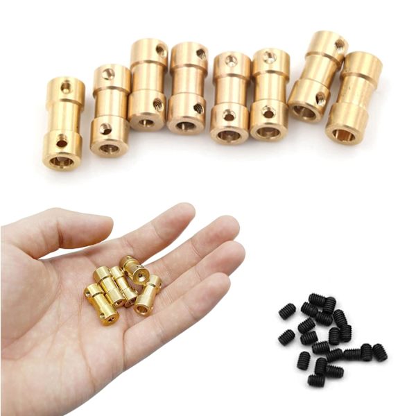 10 stycken 2-4mm 2-5mm Koppling Motor Kopparaxel Koppling Rigid