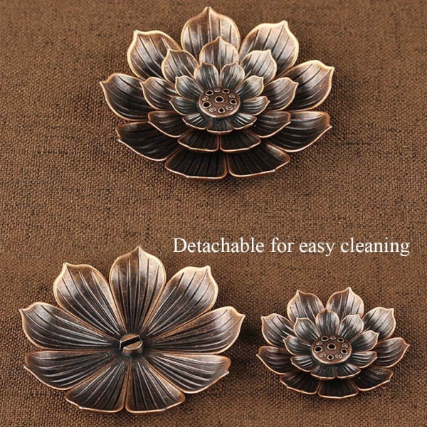 Messing Lotus Røgelseholder Pinde Røgelsebrænder Kegle Røgelse
