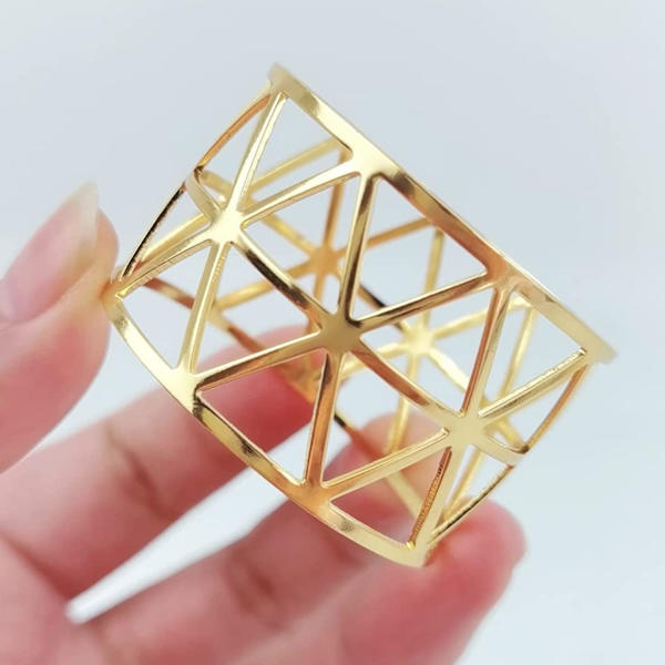 16 stk. Guld Hule Design Metal Servietringe, Middagsserviet