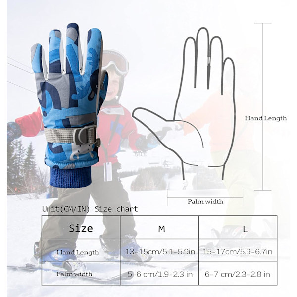 Pojkars/Flickors Skidhandskar Barnvinterhandskar Vattentäta Snö