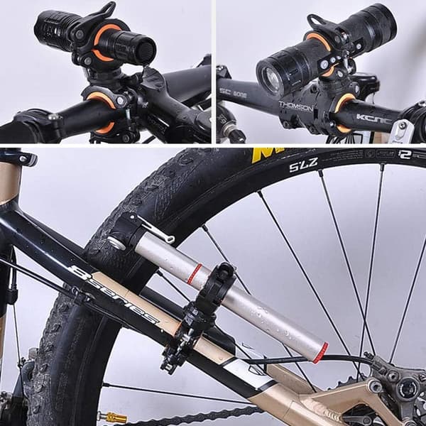 2 stk. Lygte Cykelklemme, 360° Rotation Lygtemontering