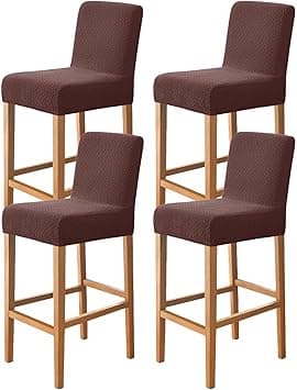 Mörkbrun - Set om 1 Jacquard Stretch Barpallöverdrag Diskbänk