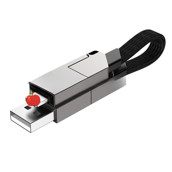 Sinklegering 6-i-1 for Android for iPhone Kabel Bærbar Nøkkelring Multifunksjonell PD60W Rask Lading Datakabel Mul