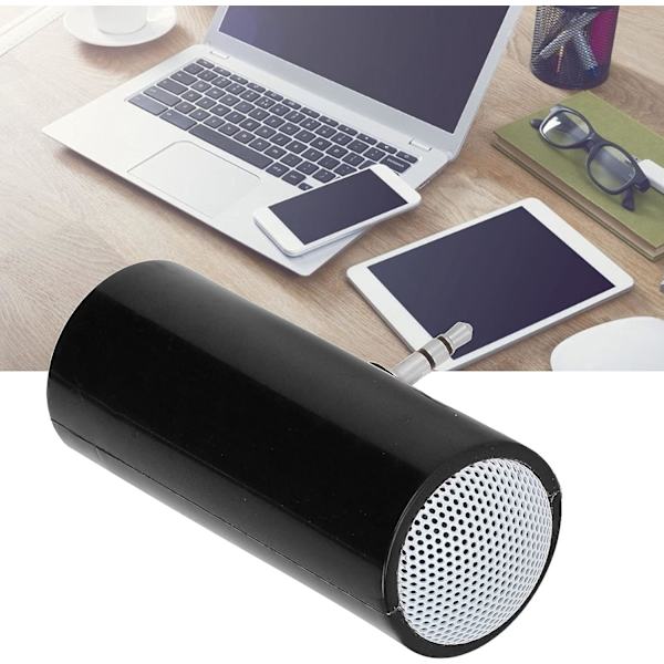 (musta) Mini-kaiutin, 3,5 mm liitäntä, stereokaiutin, kannettava MP3
