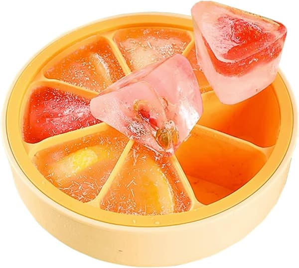 (Orange, Dia 15.5x H 4.5cm) Isbitbakke, Silikon Isbitbakke