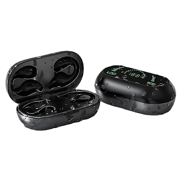 Øreklipshodetelefoner Bluetooth Bone Conduction, Smertefrie komfortable trådløse ørepropper hvite