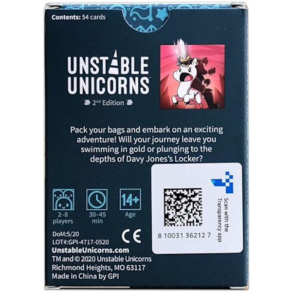 Unstable Unicorn -laajennuspaketti Seikkailukorttipeli 14+ 2-8 pelaajalle