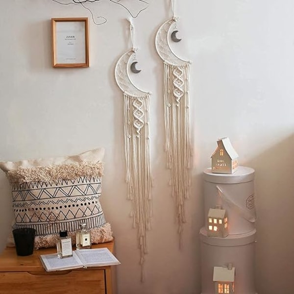 1 x Bohemian Moon Seinävaate Käsin Kudottu Tapetti Kotiin