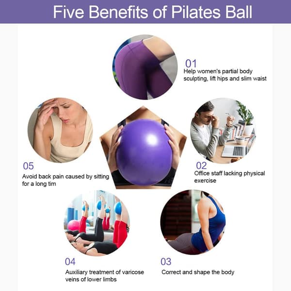 1 Stycke Lila Pilates Yogaboll Vete Rörsboll PVC Explosionssäker