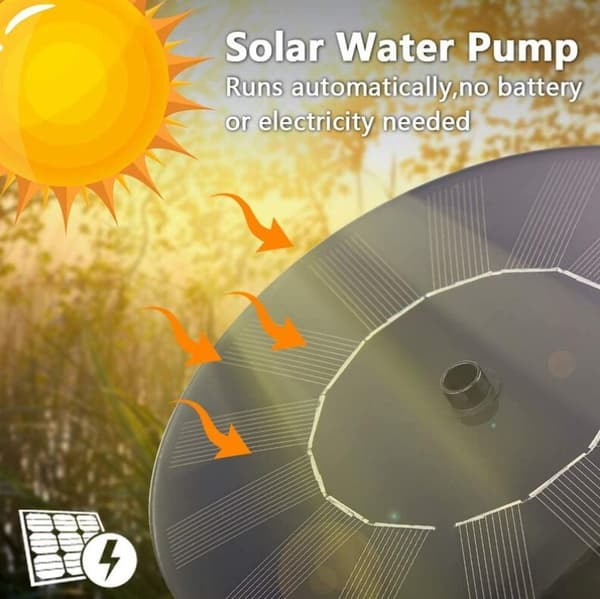 18cm rund solfontän, solpump för pool, utomhus