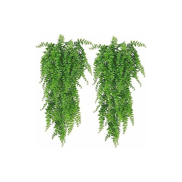 2 Kunstige Planter Boston Fern Kunstige Kunstige Plante Væg Hængende Udendørs Vi