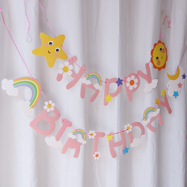 Happy Birthday Glitter Bunting Banner Hængende Garland Dekoration