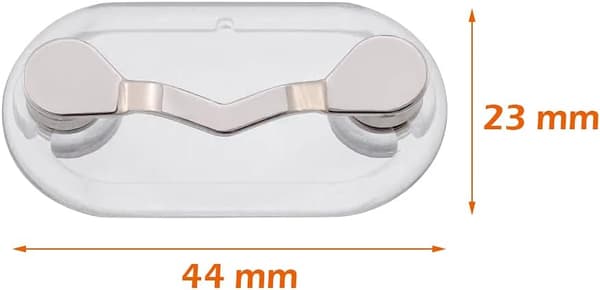 Sort+Sølv Magnetisk Brilleholder, 2 Pakker Rustfrit Stål