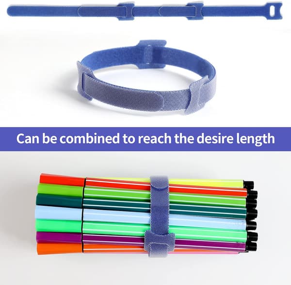 60 st Reusable Kabelband Microfiber Nylon Fästorganisatör för