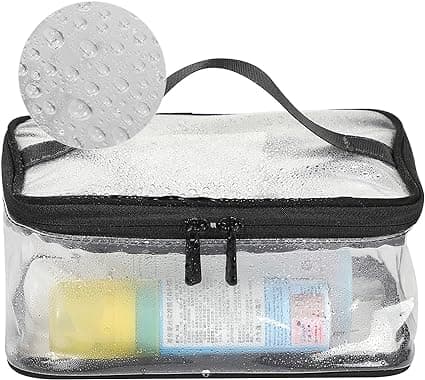 2 stycken transparenta vattentäta kosmetiska väskor transparenta