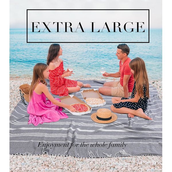 Gigantisk Stort Tynt Boho Pledd Tyrkisk Strandteppe Håndkle Jumbo Ekstra Stor Xl XXl Stor Overdimensjonert