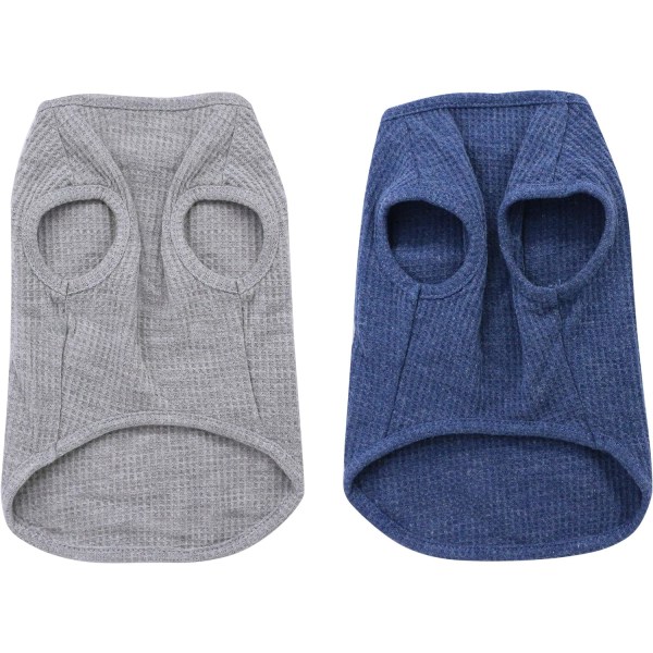 2 stycken minimalistiska T-shirts för hundar, kläder för katter, blå