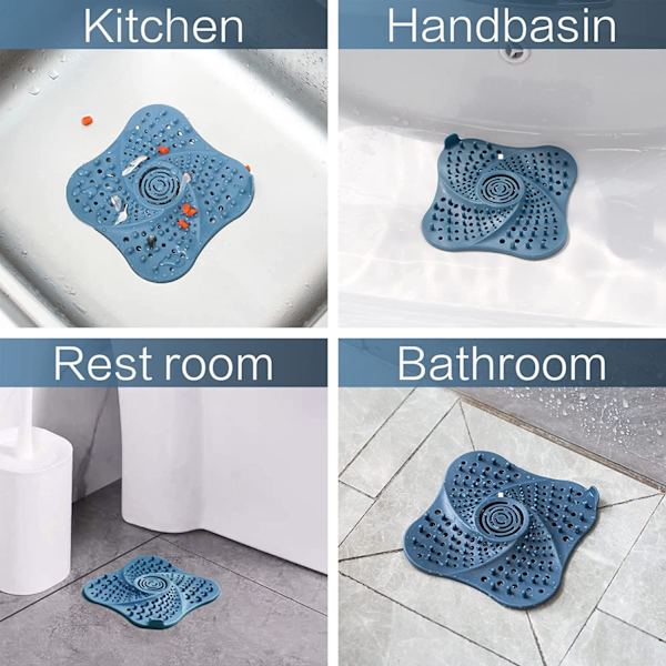 3-pack tri-färgade slitstarka silikonavloppsskydd mot blockering