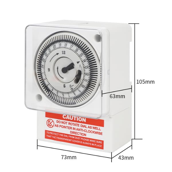 Mekanisk timer, 24-timmars cykel, 15-minuters intervall, klocktyp, exakt industriell timer, AC220V-synkronisering