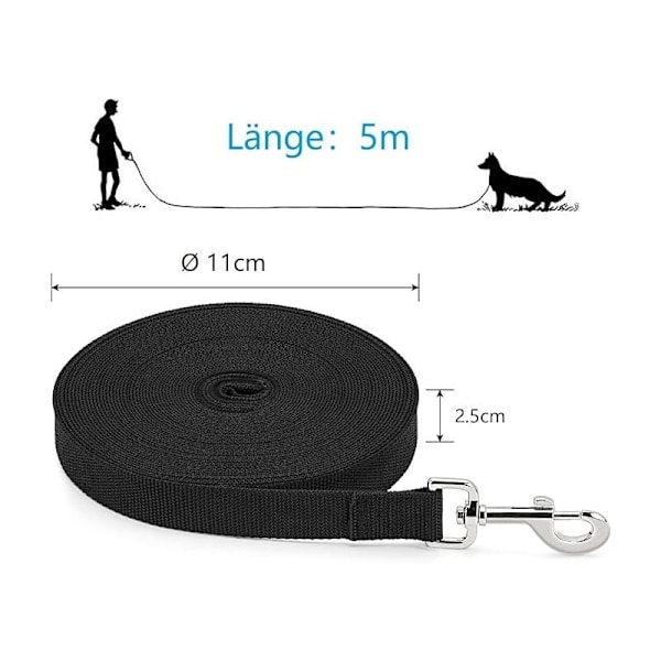 Hundehalsbånd 5m, Langt treningsbånd for hunder, Ideelt for fotturer, C