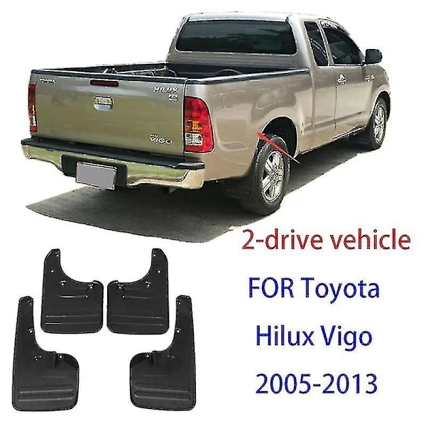 4 stk. Mud Flaps Stænklapper Til Toyota Hilux Vigo 2005-2014 Forreste og Bagerste Mudguards Mudflaps Fender Tilbehør