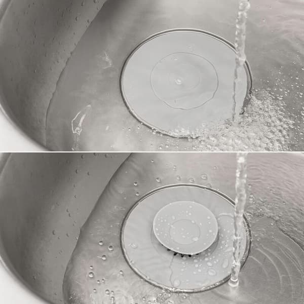 Universal avløpsstopper, 4 enheter, Ø 10 cm, hvit + grå, silikon