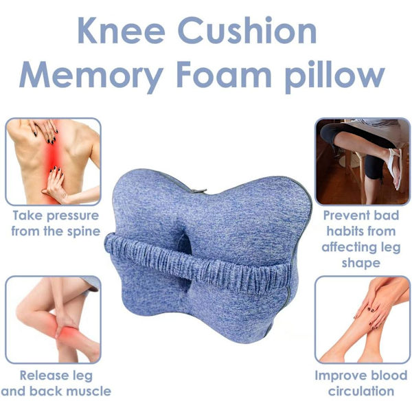 Blå Benløft Puder Butterfly Ben Pude Memory Foam Ben