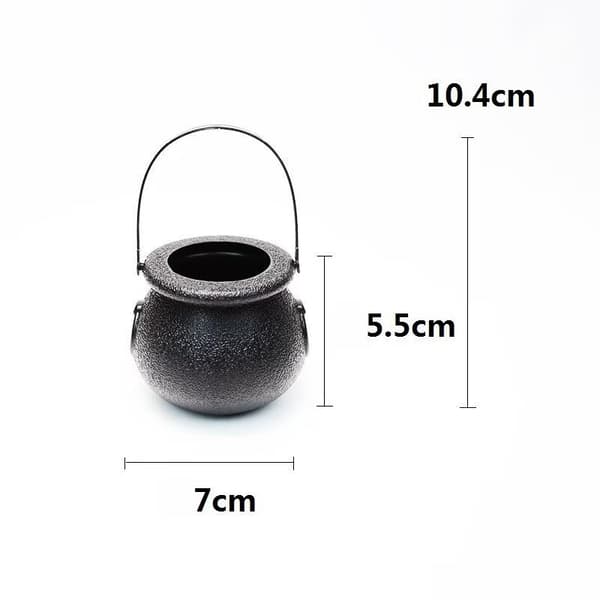 6 st Plastgrytor, Mini Svarta Häxgrytor, Multifunktionella